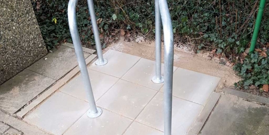 Fertiggestellter Fahrradständers in Hamburg