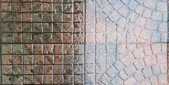 Terrasse vor und nach einer Hochdruckreinigung