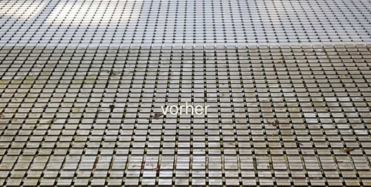 Terrasse vor und nach einer Terassenreinigung