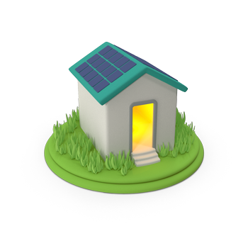 Haus mit einer Solaranlage auf dem Dach