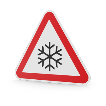 Verkehrszeichen für Schneefallgefahr in Hamburg
