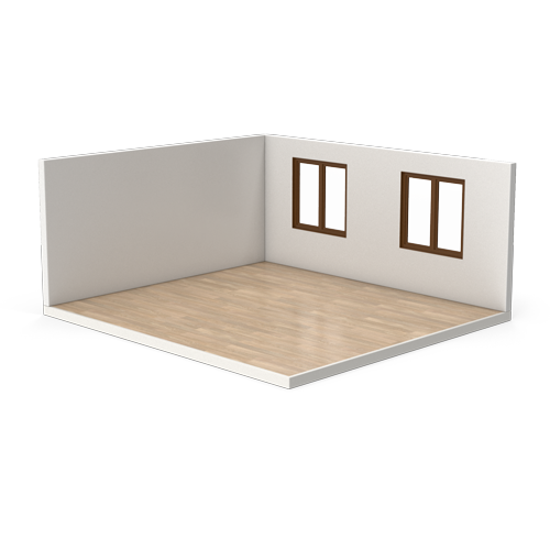 Zimmer nach Baustellen-Endreinigung frisch gereinigtes Zimmer nach Baustellen-Endreinigung